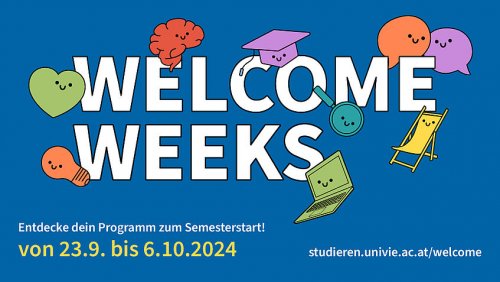 Banner der Welcome Weeks der Universität Wien. © Universität Wien