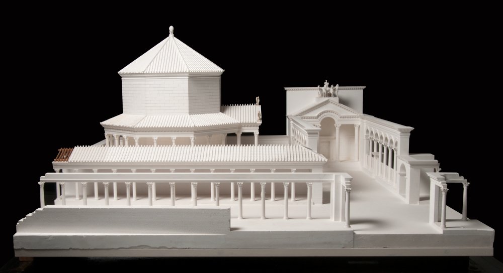 Modell des rekonstruierten Diokletiansmausoleums mit umgebender Architektur in Split, 1910–1912