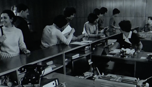 Foyer der Hauptbibliothek im Jahr 1969