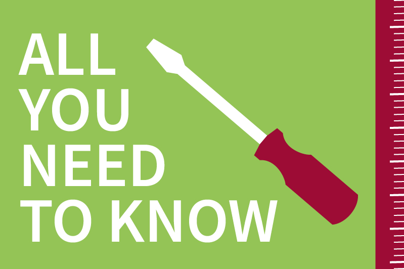 Grafik zeigt einen Schraubenzieher und den Schriftzug 'All you need to know'